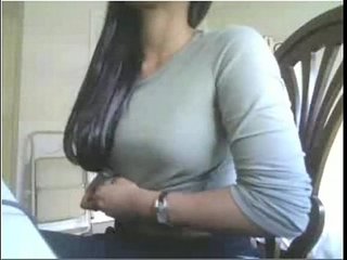 Indian amateur babe flaunts her big breasts on camera